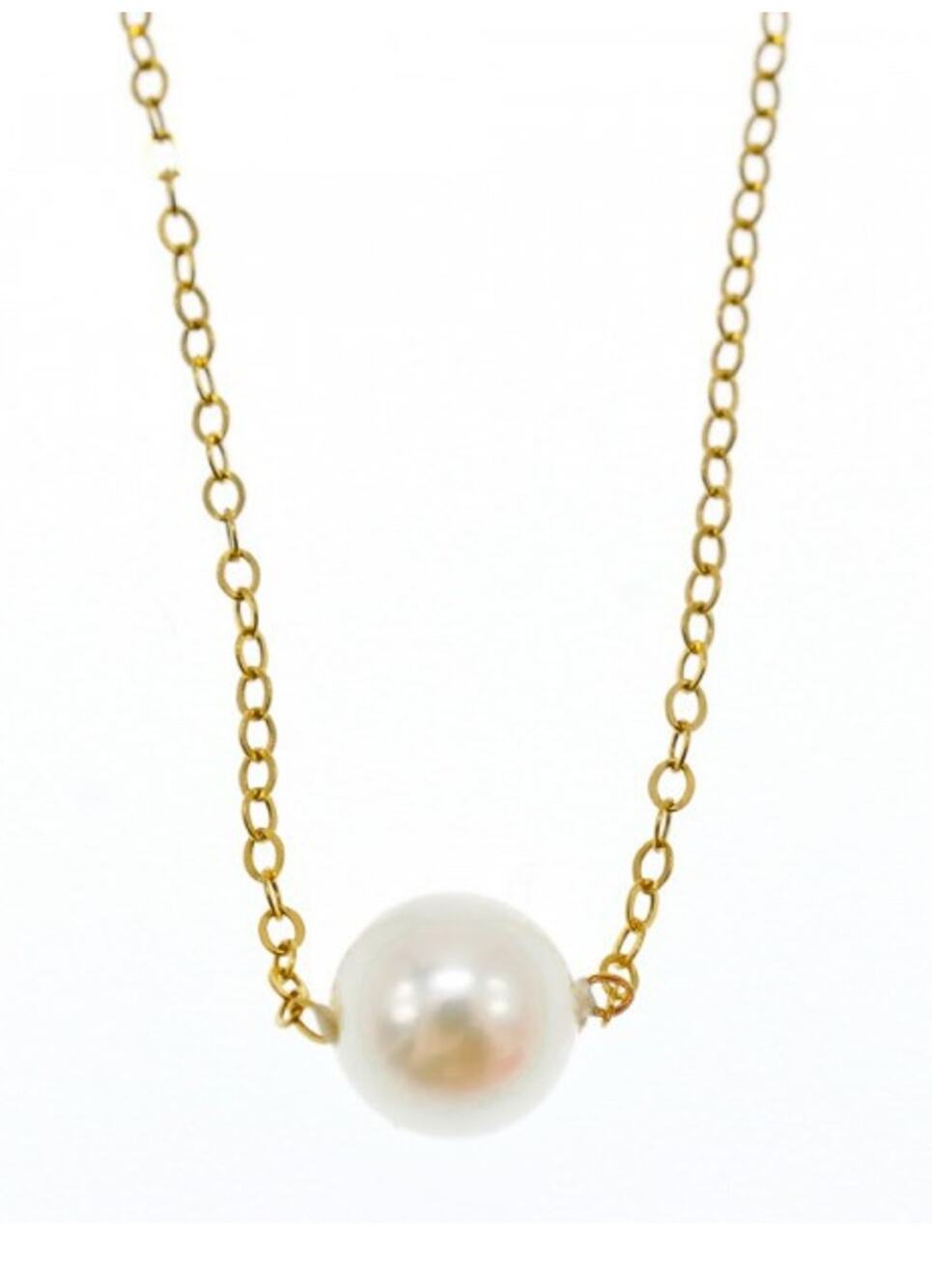 Children'S 14K Yellow Gold Pearl Chain With Pendant